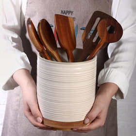 DOWAN farmhouse-inspired decor, versatile utensil holder doubles as vase or planter.