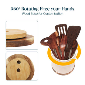 DOWAN stable base with weighted wood, prevents tipping during busy cooking.