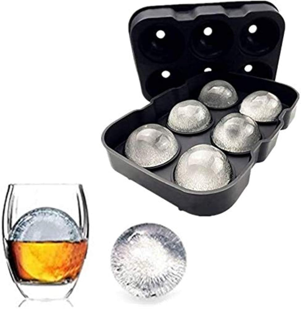 DOXISHRUKY silicone round ice cube mold with lid for easy release.