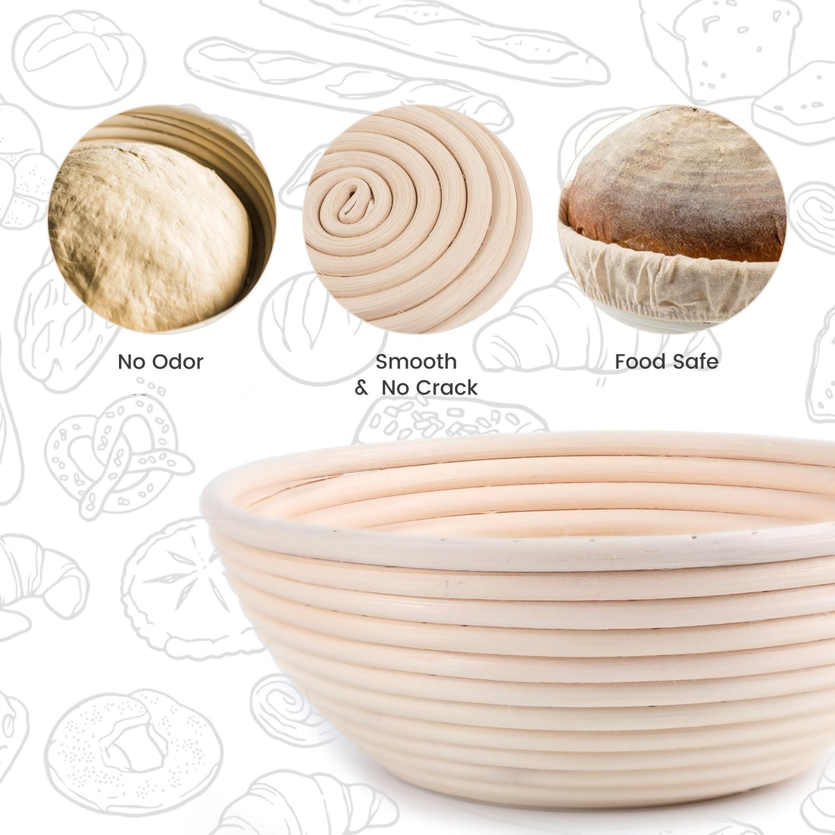 DOYOLLA liner included for clean dough handling and easy release