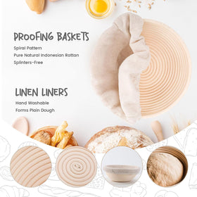 DOYOLLA bread proofing basket liner fabric set helps dough release cleanly