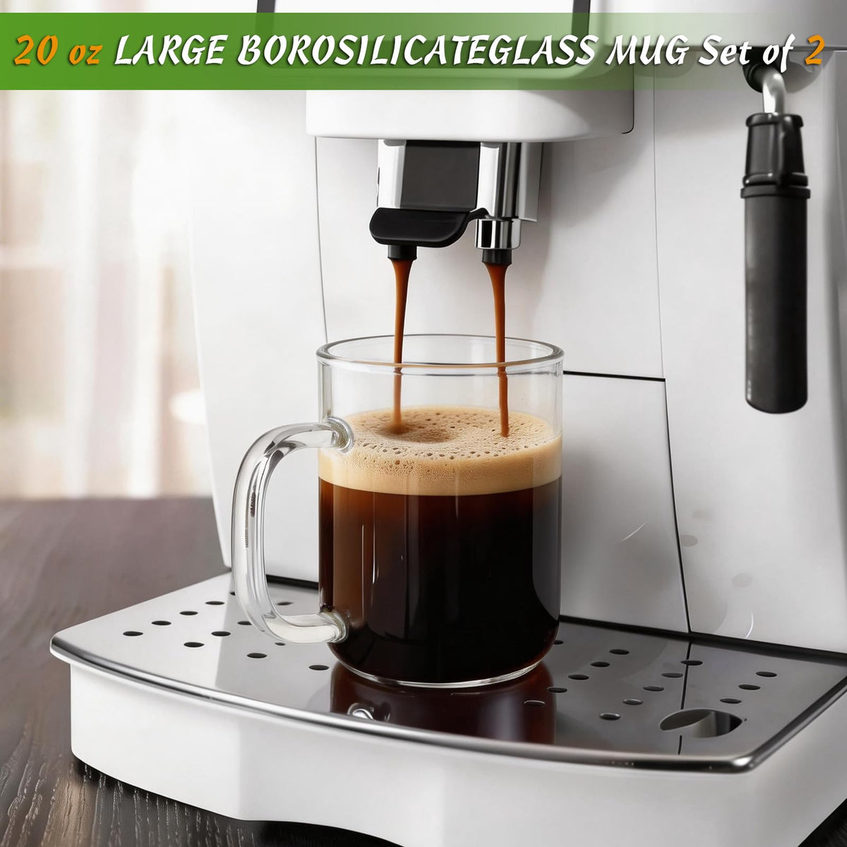 DRASTAR latte and espresso-ready 20 oz capacity.