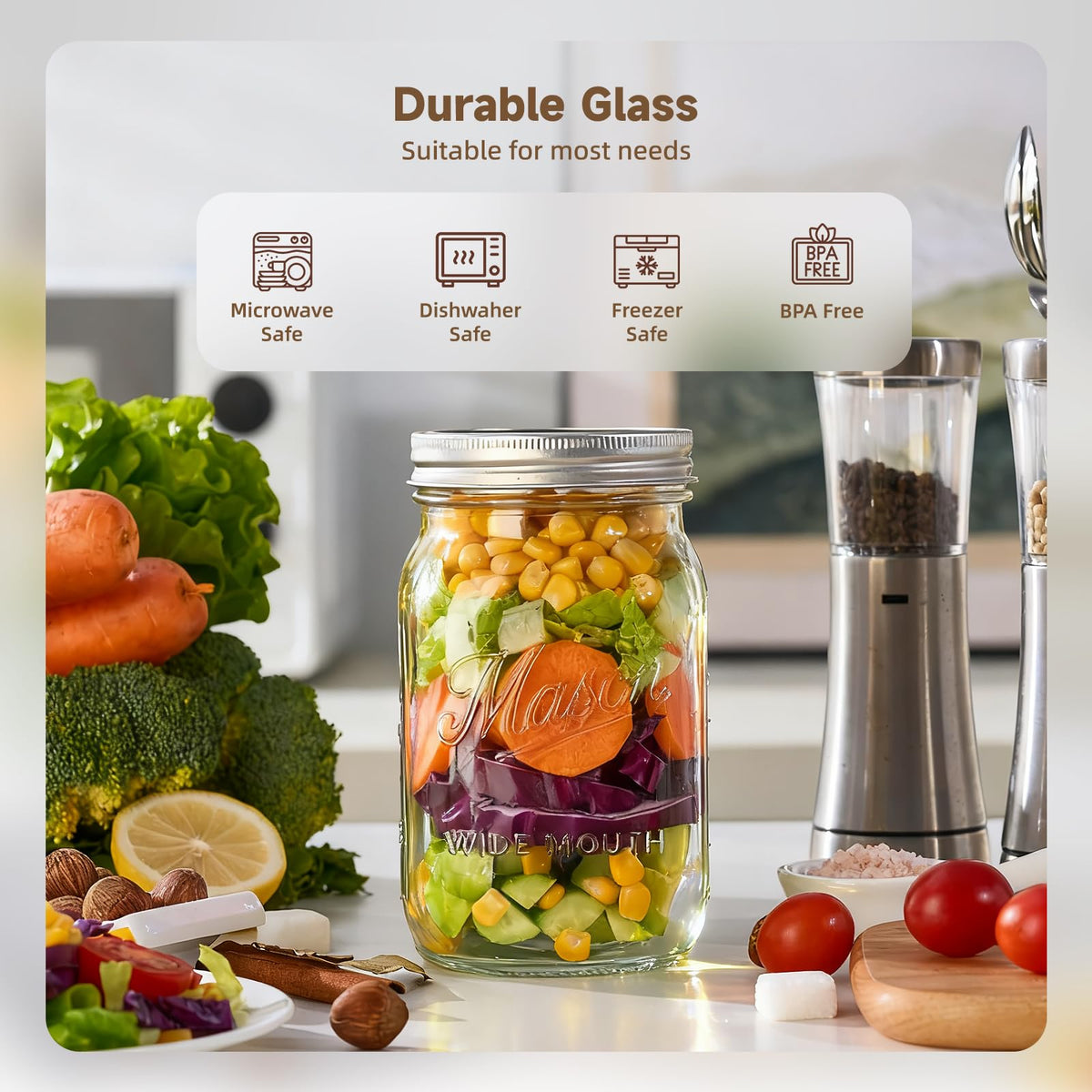 Dralaw jars with airtight lids and bands for freshness