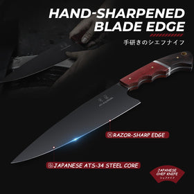 DRGSKL ATS-34 blade close-up shows sharp edge and precision.