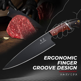 DRGSKL cleaver in action for heavy-duty chopping tasks.
