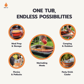 In use marinating setup with Drip EZ tub to minimize mess and spills.