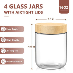 DRKIO wide-mouth glass jar with airtight lid keeps ingredients fresh longer.