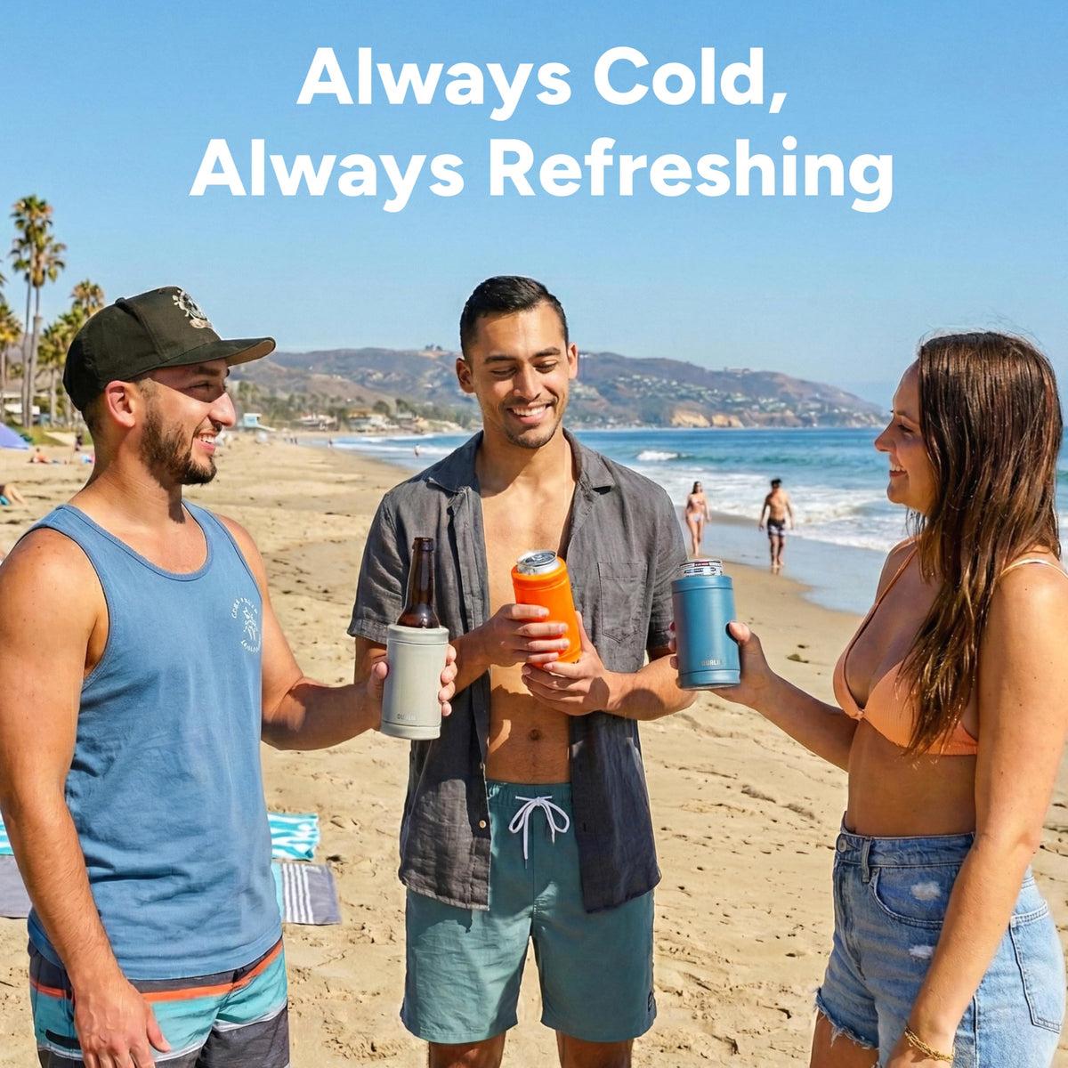 DUALIE cap swap system enables quick size changes for different drinks.