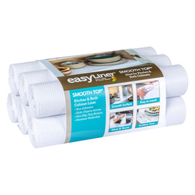 Duck Smooth Top EasyLiner cabinet liner with non-slip grip protects shelves.