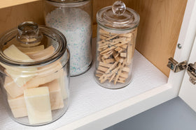 Duck Smooth Top EasyLiner drawer liner prevents sliding and simplifies organization.