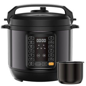 DUMOS 16-in-1 pressure cooker front view with intuitive control panel for quick meals