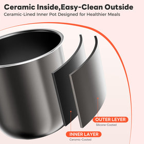 DUMOS ceramic inner pot close-up highlighting nonstick surface