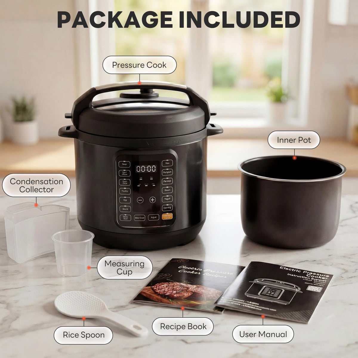 DUMOS versatile 16-in-1 design covers soups, rice, steam, yogurt