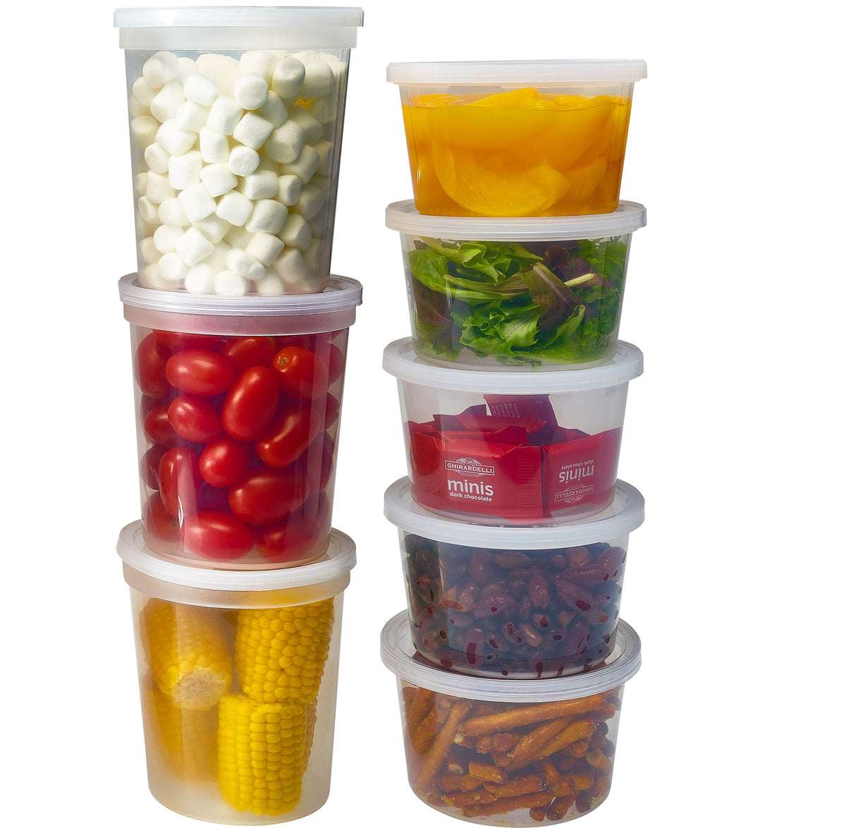 DuraHome deli containers clear view 60-set, 16 oz and 32 oz for easy meal prep.