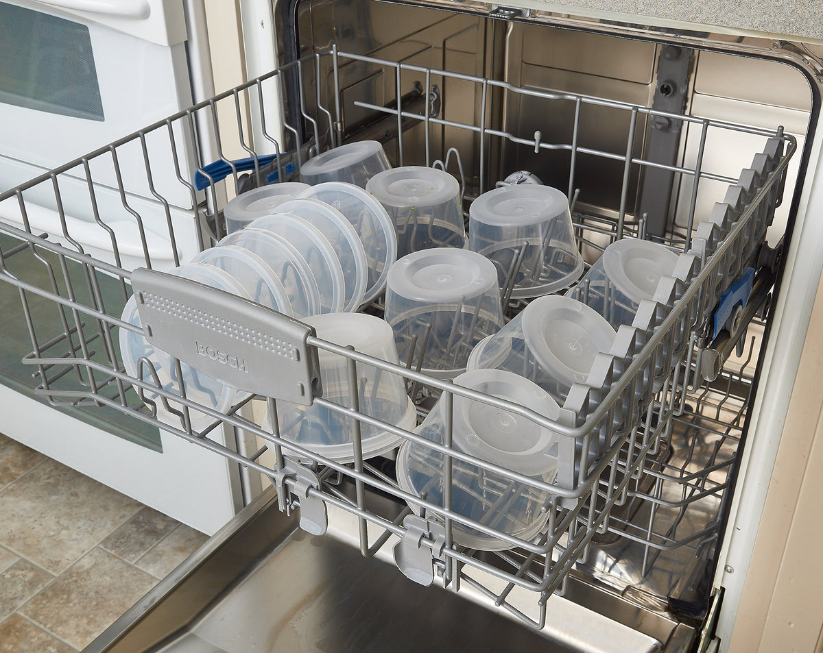 DuraHome interchangeable lids enabling flexible storage across sizes.