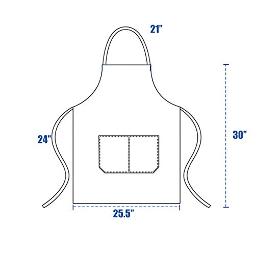 DUSKCOVE black bib apron pocket detail, two roomy pockets for tools.