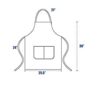 DUSKCOVE black bib apron pocket detail, two roomy pockets for tools.
