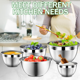 DUTZUN mixing bowls are dishwasher-safe; lids require hand washing.