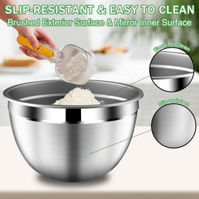DUTZUN full brushed surface offers non-slip grip during mixing.