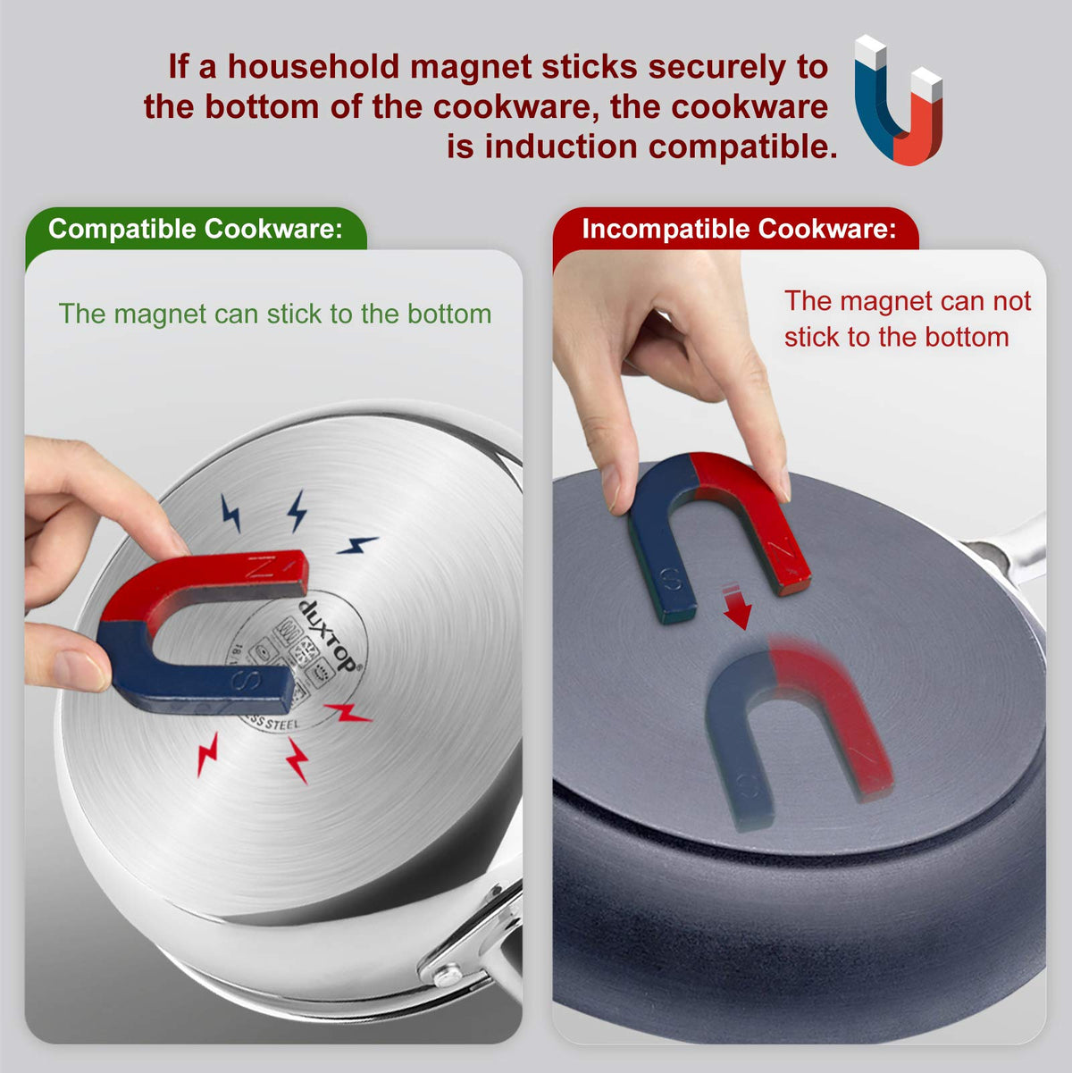 Duxtop auto pan-detection prevents overheating when cookware is removed.