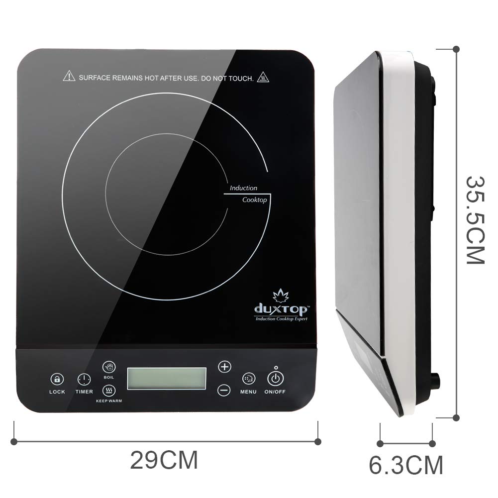 Duxtop keep-warm mode provides gentle heat to hold meals at serving temperature.