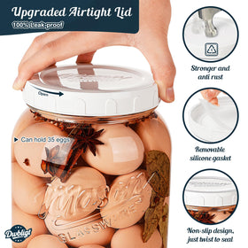 Dwbligt glass storage jar displayed in a tidy kitchen for easy access.