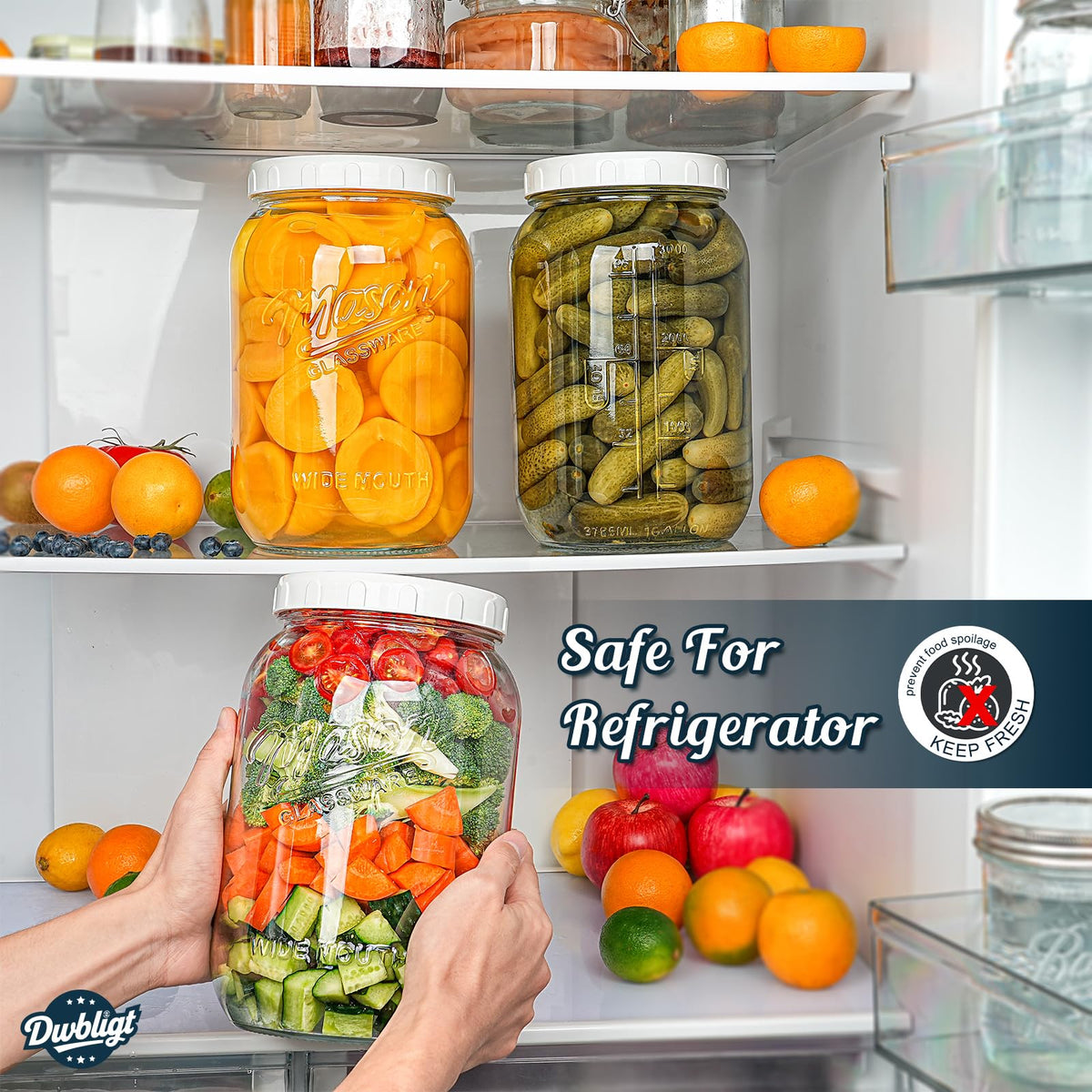 Dwbligt jar features dual-scale markings in ml and oz.
