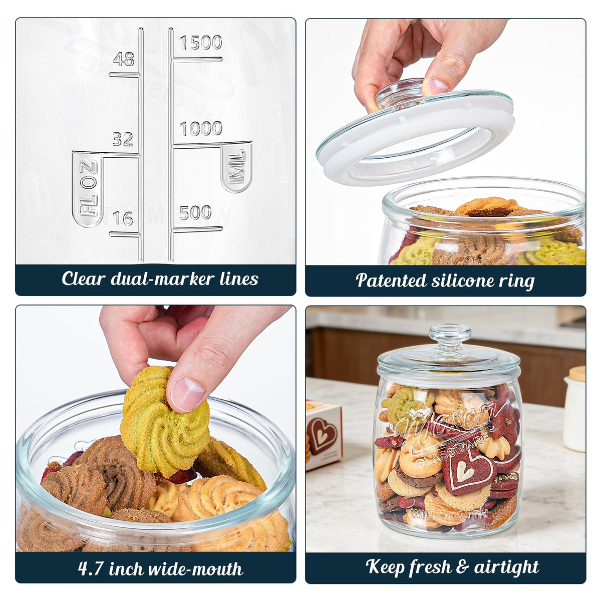 Dwbligt versatile kitchen storage for cookies, sugar, flour, or snacks.