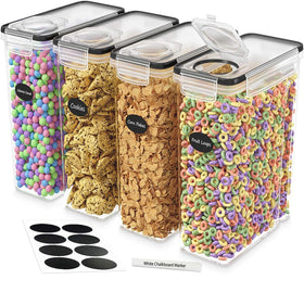 DWËLLZA KITCHEN cereal containers four-liter set with clear view for quick refills.