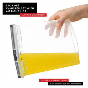 DWËLLZA KITCHEN see-through BPA-free plastic shows contents at a glance.