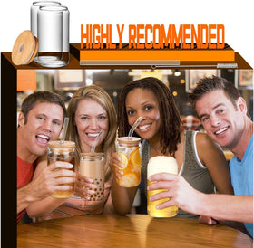 DWTS glass cups keep iced beverages colder longer with insulation