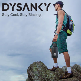 DYSANKY insulated water bottle handle strap enabling easy carrying on trails