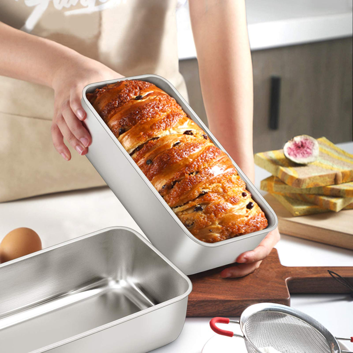 E-far loaf pan dishwasher safe for convenient cleanup.