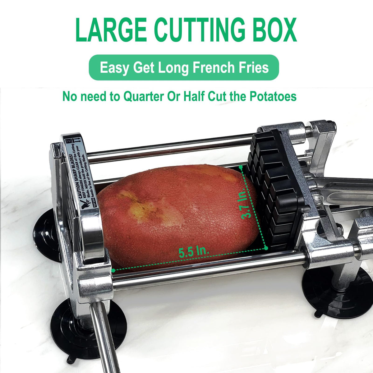Rust-resistant construction simplifies cleaning and storage.