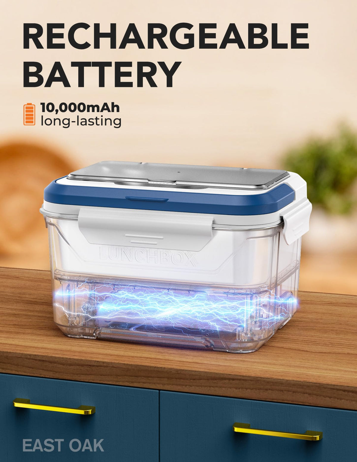 East Oak lunch box battery pack enabling cordless heating for meals on the go