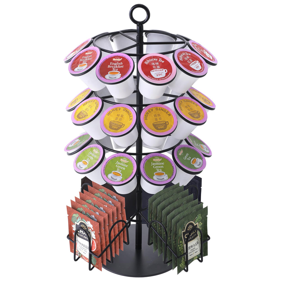 Eastsign coffee pod holder with 360° rotation keeps K-Cups organized at a glance.