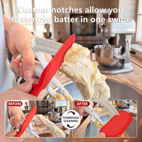 EasyBlend 12-inch black precision-notch spatula for savory prep and easy bowl cleaning.