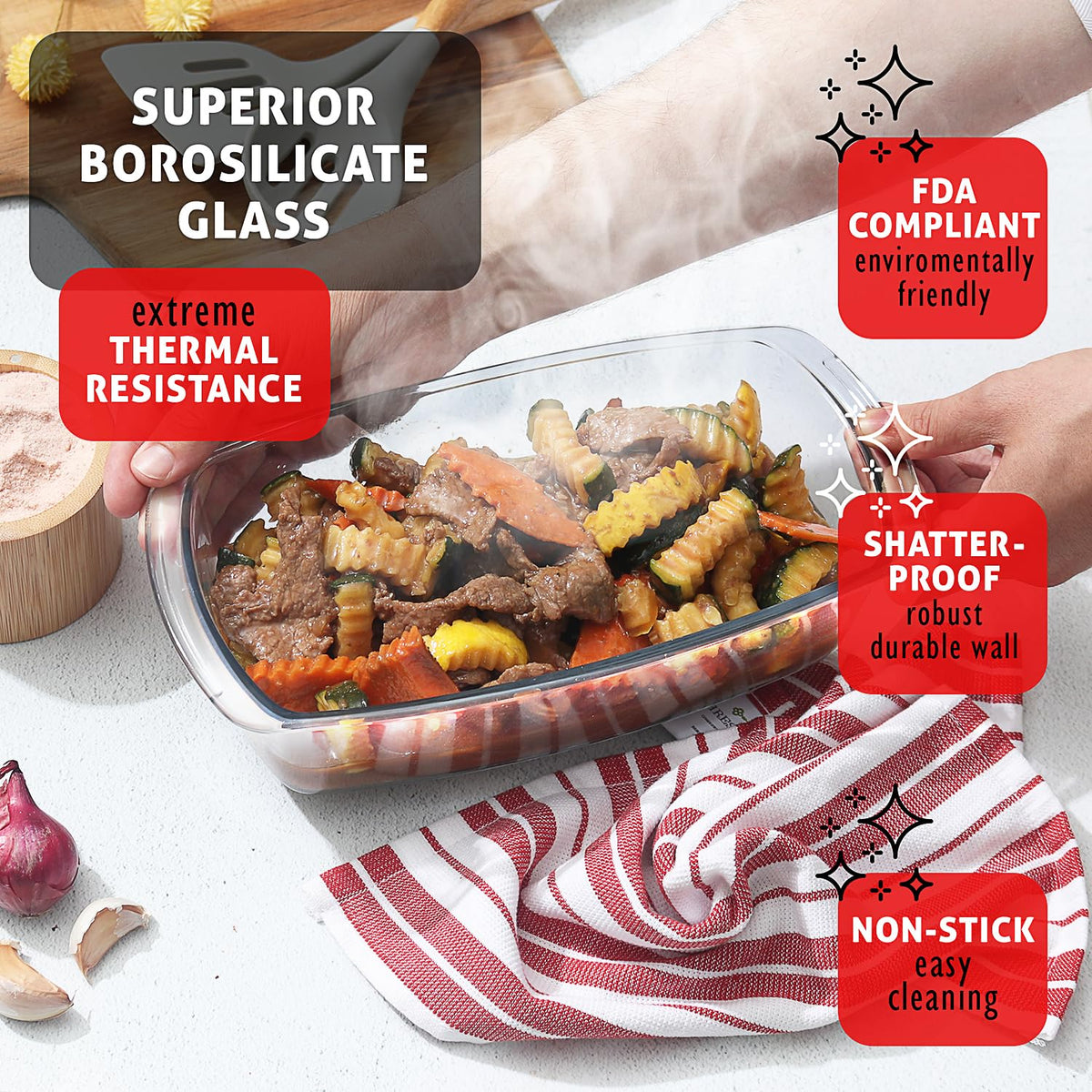 EATEX freezer-to-oven safe glass dish supports versatile meal prep