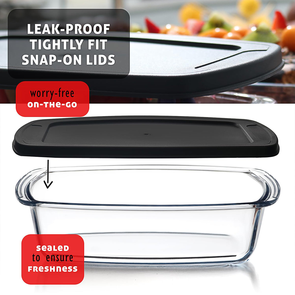 EATEX microwave-safe glass pan for quick reheating