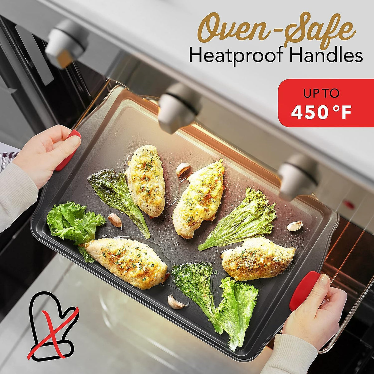 Pizza pan included for crispy crusts and even heat with EATEX bakeware.