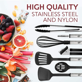 Eatex soup ladle for smooth stirring and serving hot soups.