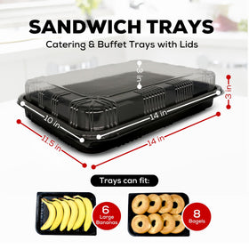 ebake catering trays with clear lids, open, show contents clearly for selection