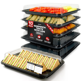 ebake catering trays with clear lids, closed, secure presentation for events