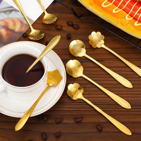 EBOOT gold flower teaspoon pansy pattern perfect for wedding party favors