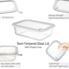 EcoEvo 2 cup glass container with silicone lid for meal prep