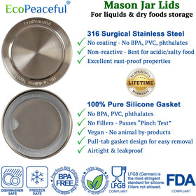 EcoPeaceful silicone gasket ensures an airtight seal for fresh beverages.