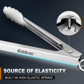 Eddeas dishwasher-safe tongs for easy cleanup after meals.