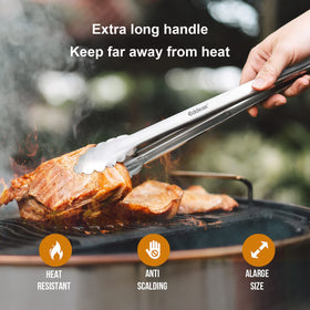 Eddeas locking ring hang keeps tongs secure and neatly stored.