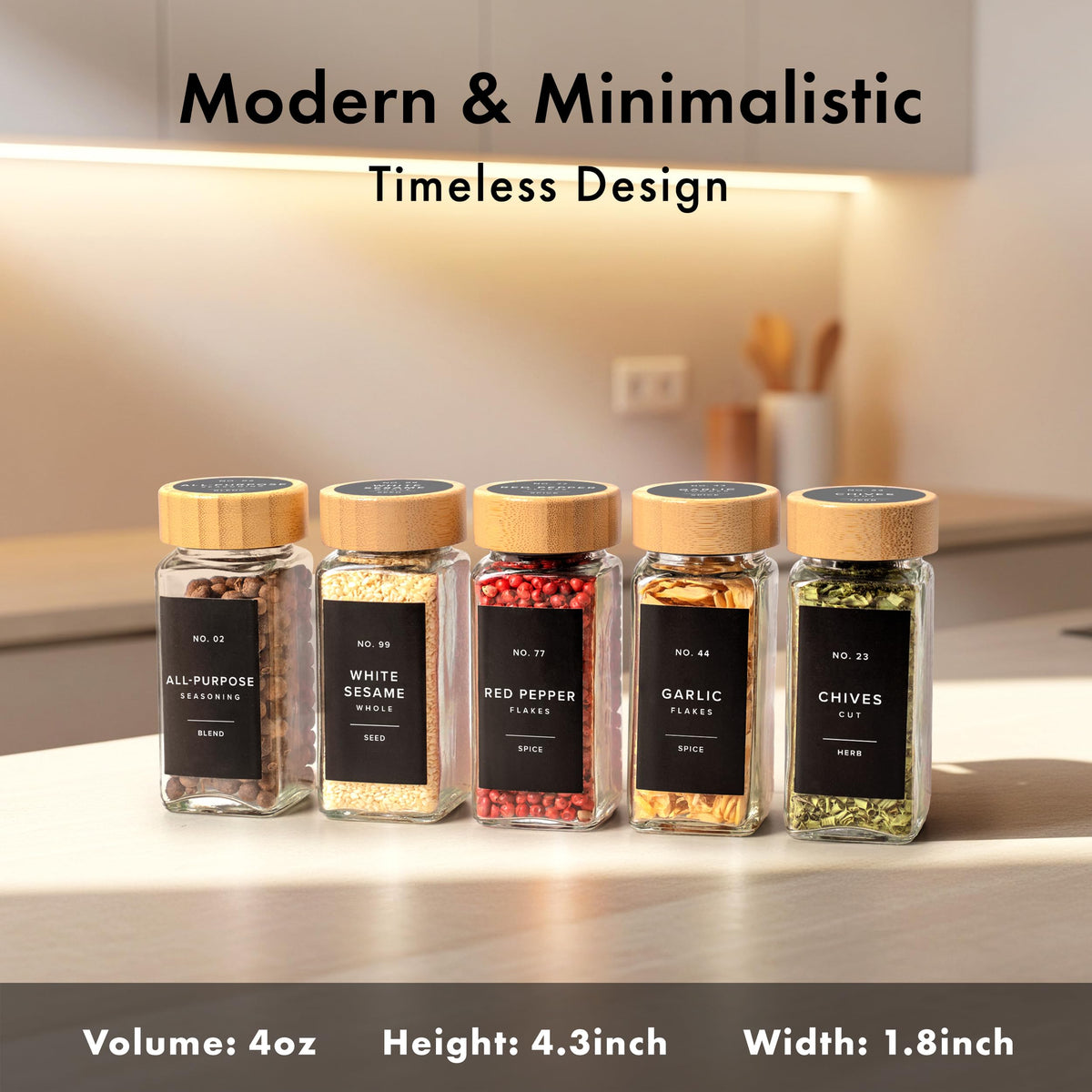 EDELHAUS spice jars with shaker insert enable precise dispensing and mess-free seasoning.