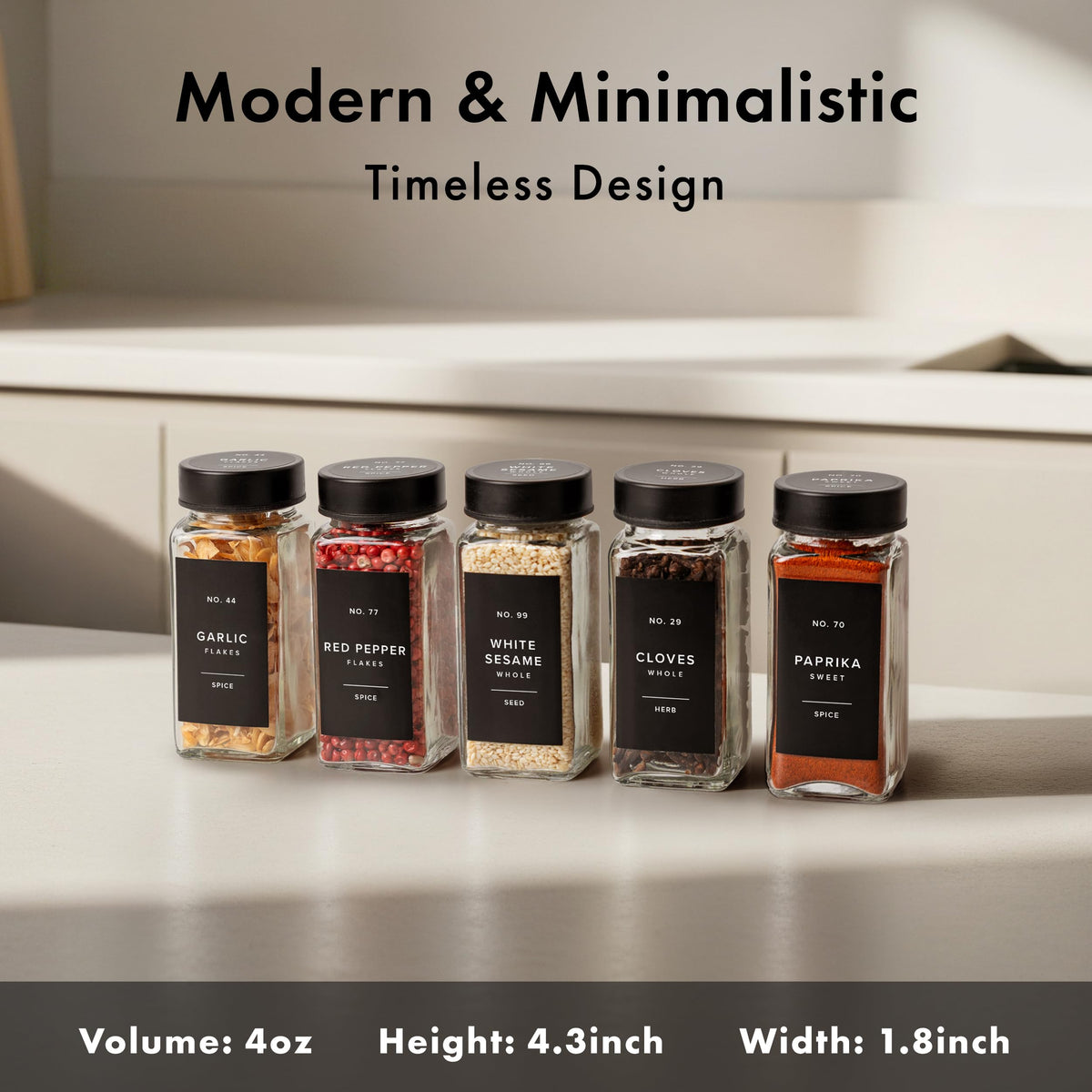 Edelhaus premium labels for durable, easy-to-read spice organization